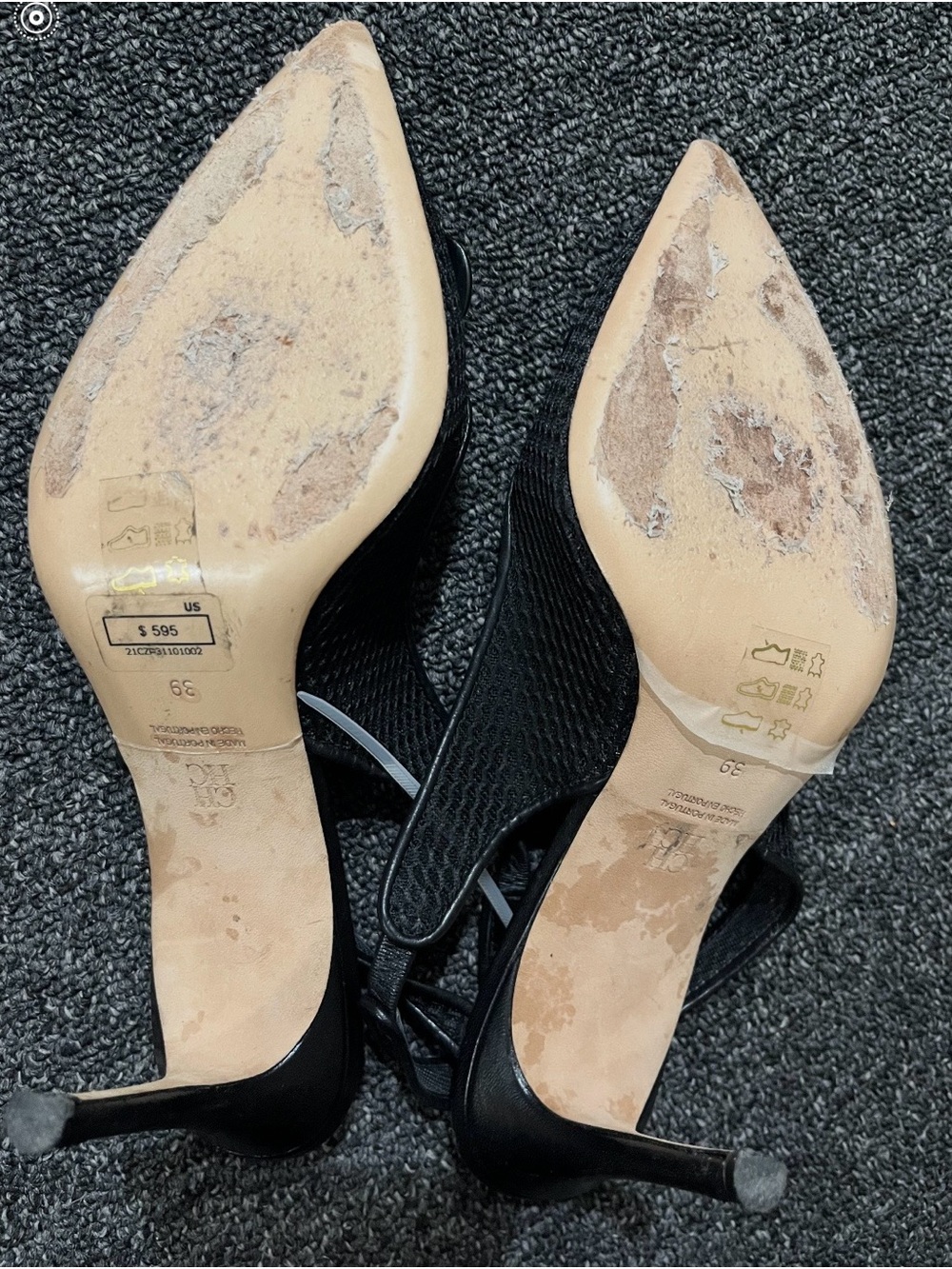 $595 CH Carolina Herrera Insignia Mesh Slingback Pumps Size 39 US 8.5 - Picture 7 of 13